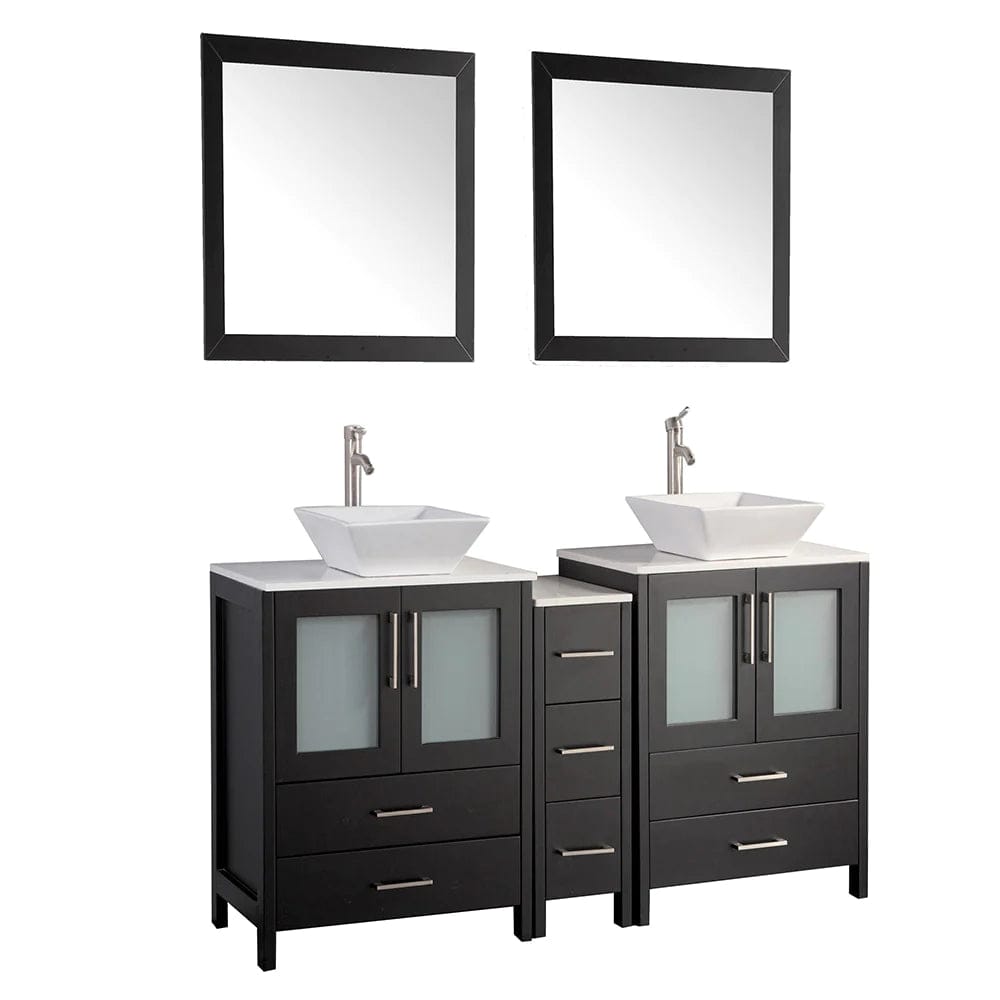 72 in. Double Sink Bathroom Vanity Combo Set in Espresso - Decohub Home