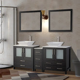 72 in. Double Sink Bathroom Vanity Combo Set in Espresso - Decohub Home