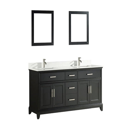 72 in. Double Sink Bathroom Vanity Set in Espresso - Decohub Home