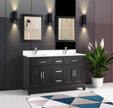72 in. Double Sink Bathroom Vanity Set in Espresso - Decohub Home