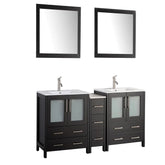 72 in. Double Sink Modern Bathroom Vanity Set in Espresso - Decohub Home