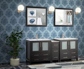 72 in. Double Sink Modern Bathroom Vanity Set in Espresso - Decohub Home