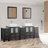 84 in. Double Sink Bathroom Vanity Combo Set in Espresso - Decohub Home