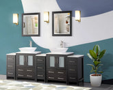 84 in. Double Sink Bathroom Vanity Combo Set in Espresso - Decohub Home