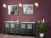 84 in. Double Sink Modern Bathroom Vanity Compact Set in Espresso - Decohub Home