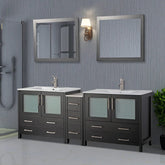 84 in. Double Sink Modern Bathroom Vanity Compact Set in Espresso - Decohub Home