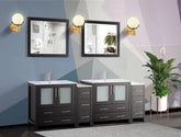 84 in. Double Sink Modern Bathroom Vanity Set in Espresso - Decohub Home