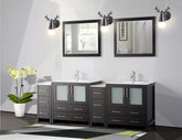 84 in. Double Sink Modern Bathroom Vanity Set in Espresso - Decohub Home