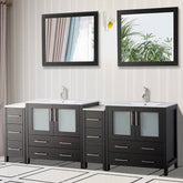 84 in. Double Sink Modern Bathroom Vanity Set in Espresso - Decohub Home