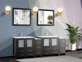 84 in. Double Sink Modern Bathroom Vanity Set in Espresso - Decohub Home