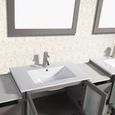 84 in. Double Sink Modern Bathroom Vanity Set in Espresso - Decohub Home
