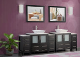 96 in. Double Sink Bathroom Vanity Combo Set in Espresso - Decohub Home