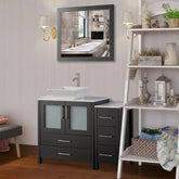 42 in. Single Sink Bathroom Vanity Combo Set in Espresso - Decohub Home