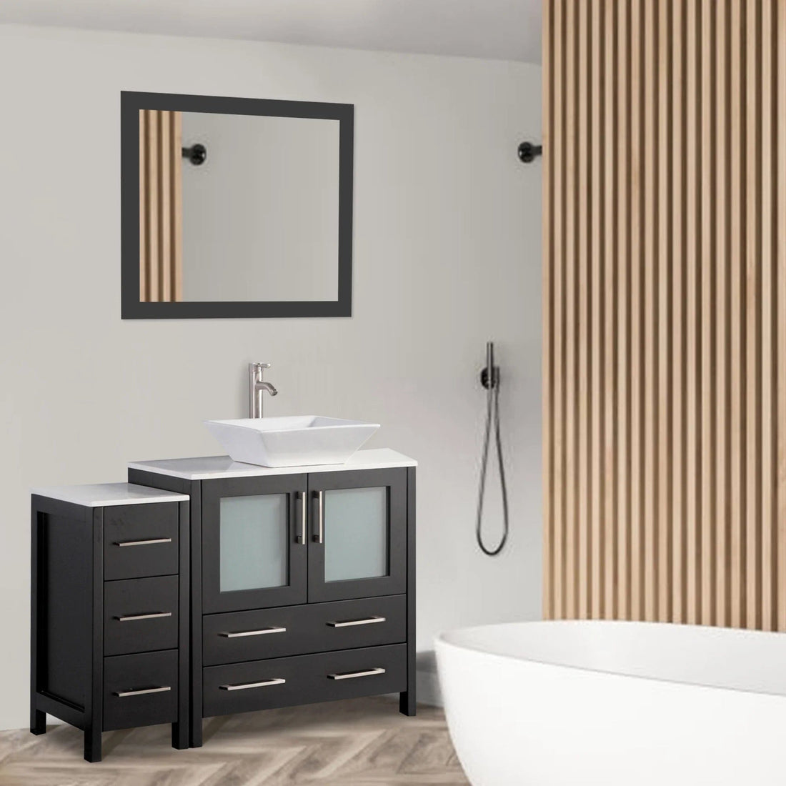 42 in. Single Sink Bathroom Vanity Combo Set in Espresso - Decohub Home