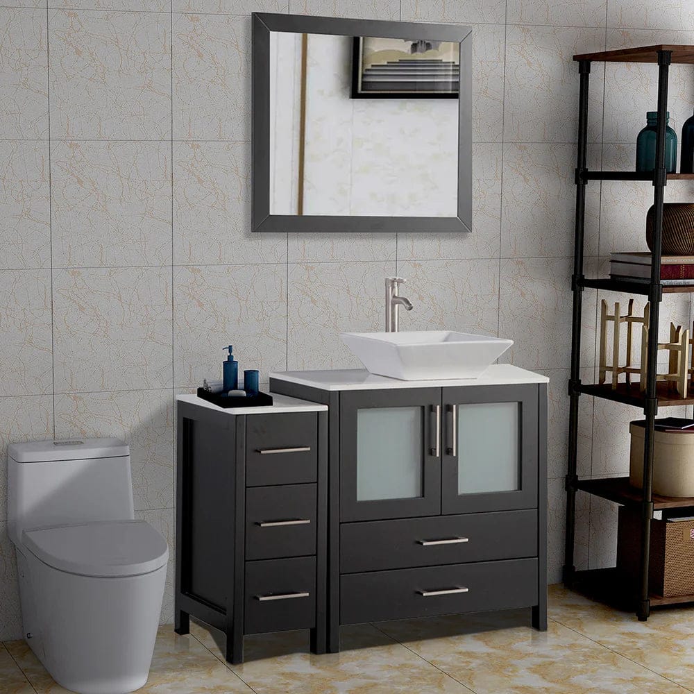 42 in. Single Sink Bathroom Vanity Combo Set in Espresso - Decohub Home