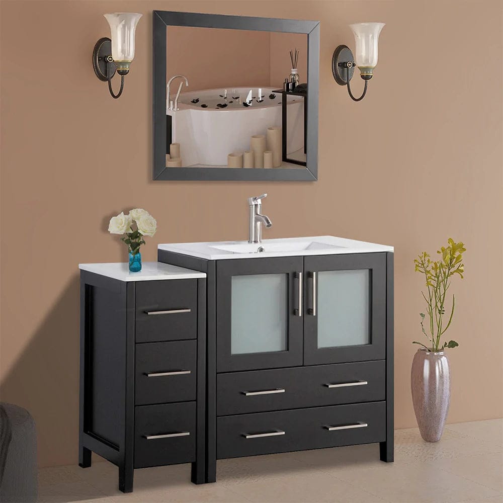 42 in. Single Sink Bathroom Vanity Set in Espresso - Decohub Home