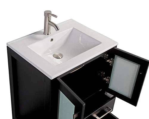 48 in. Single Sink Modern Bathroom Vanity Combo Set in Espresso - Decohub Home