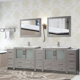 108 in. Double Sink Modern Bathroom Vanity Compact Set in Gray - Decohub Home