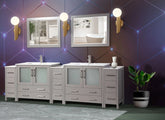 108 in. Double Sink Modern Bathroom Vanity Compact Set in Gray - Decohub Home