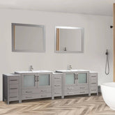 108 in. Double Sink Modern Bathroom Vanity Compact Set in Gray - Decohub Home