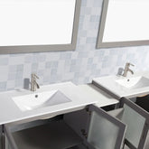 108 in. Double Sink Modern Bathroom Vanity Compact Set in Gray - Decohub Home