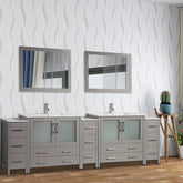 108 in. Double Sink Modern Bathroom Vanity Compact Set in Gray - Decohub Home