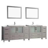 108 in. Double Sink Modern Bathroom Vanity Compact Set in Gray - Decohub Home