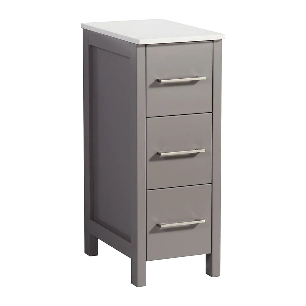 12 in. Bathroom Cabinet 3 Drawer Side Storage Organizer in Gray - Decohub Home