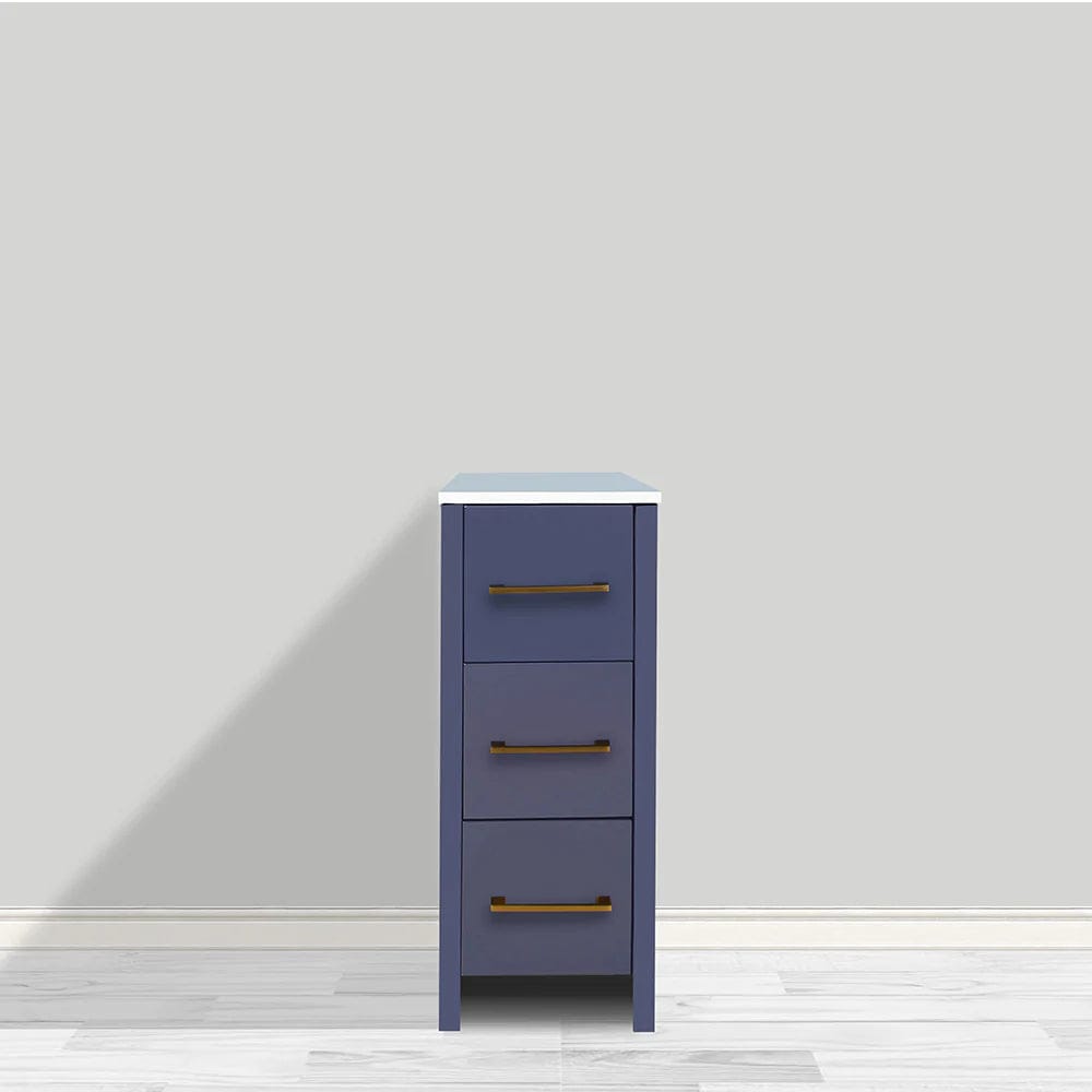 12 in Bathroom Cabinet 3 Drawer Side Storage Organizer in Gray - Decohub Home