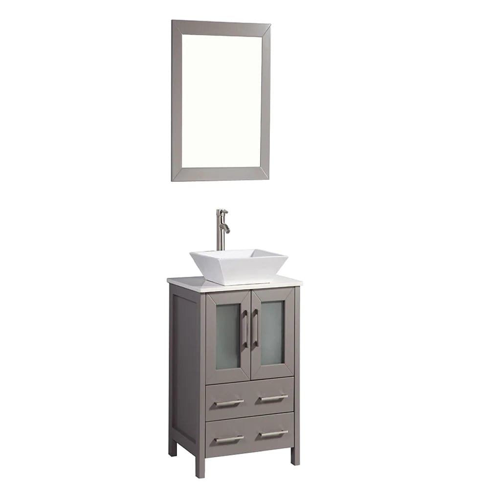 24 in. Single Sink Bathroom Vanity Combo Set in Gray - Decohub Home