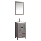 24 in. Single Sink Bathroom Vanity Compact Set in Gray - Decohub Home