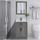 24 in. Single Sink Bathroom Vanity Set in Gray - Decohub Home