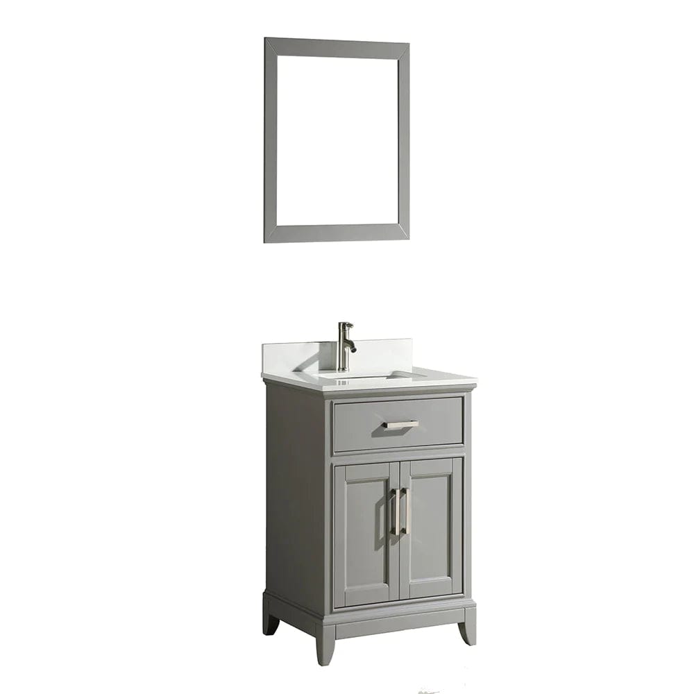 24 in. Single Sink Bathroom Vanity Set in Gray - Decohub Home