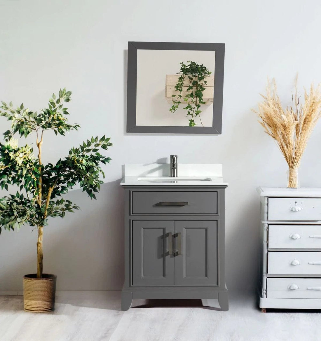 30 in. Single Sink Bathroom Vanity Set in Gray - Decohub Home