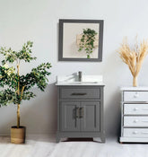 30 in. Single Sink Bathroom Vanity Set in Gray - Decohub Home