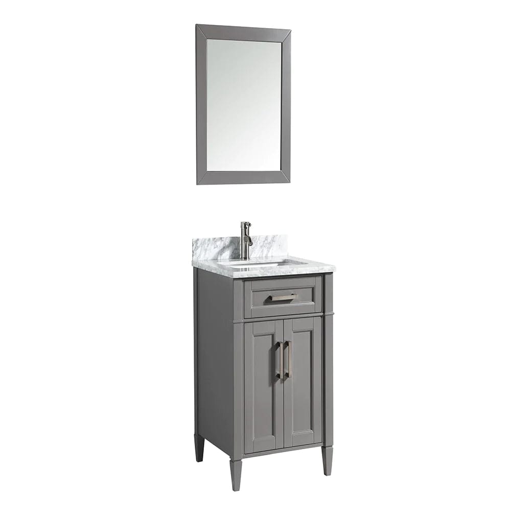 30 in. Single Sink Bathroom Vanity Set in Gray,Carrara Marble Stone Top