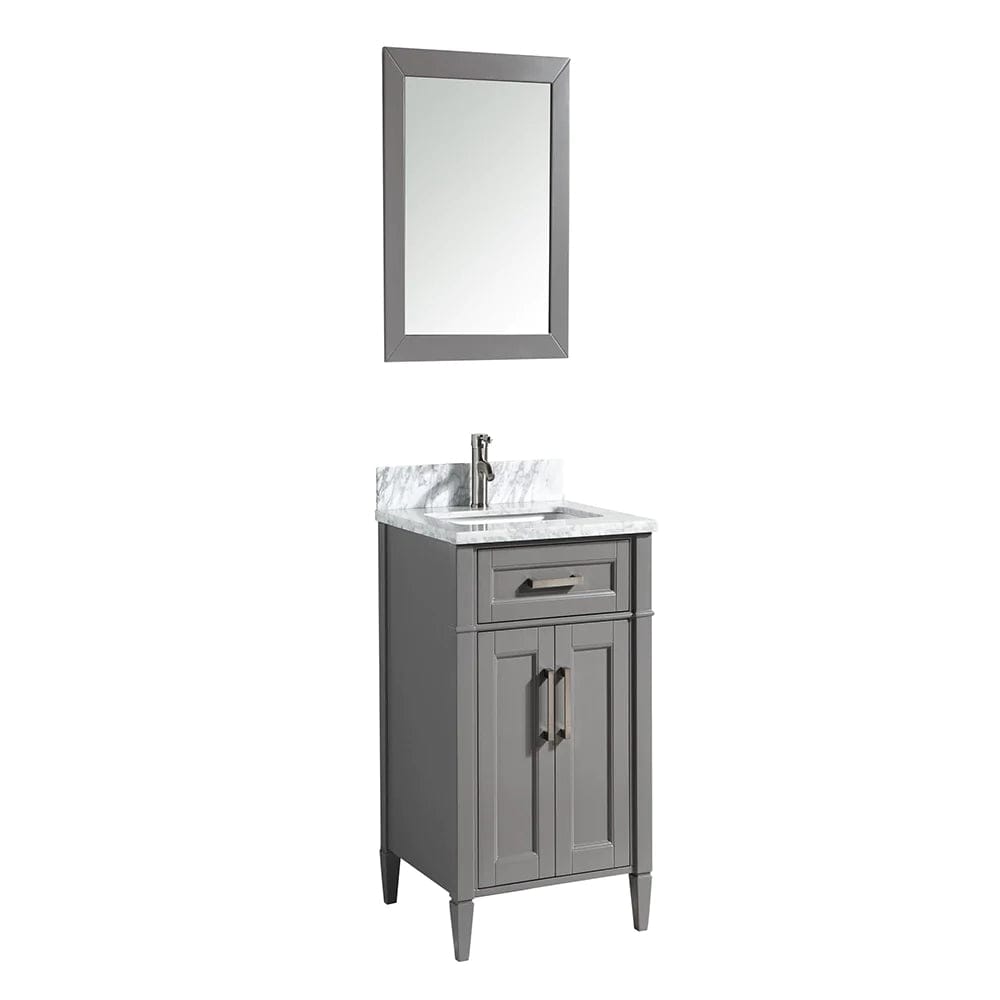 30 in. Single Sink Bathroom Vanity Set in Gray,Carrara Marble Stone Top - Decohub Home