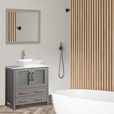 30 in. Single Sink Small Bathroom Vanity Set in Gray - Decohub Home