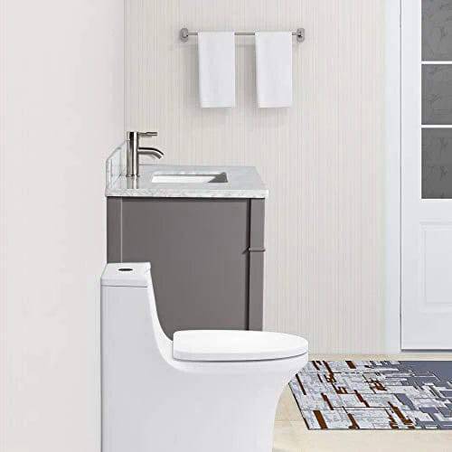 36 in. Single Sink Bathroom Vanity Set in Gray,Carrara Marble Stone Top - Decohub Home