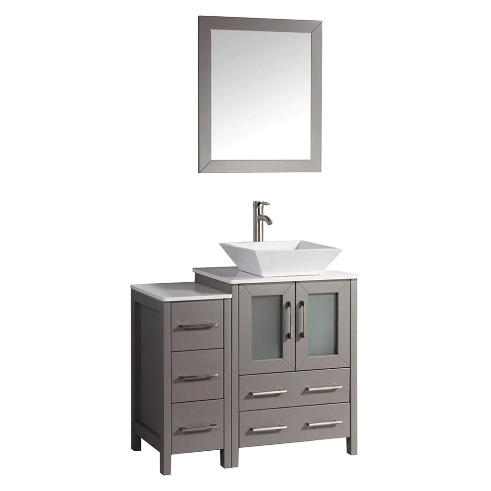 36 in. Single Sink Bathroom Vanity Combo Set in Gray - Decohub Home