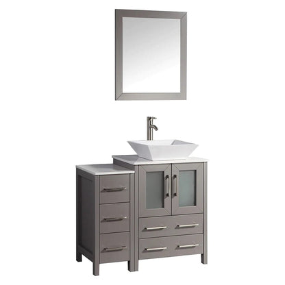 36 in. Single Sink Bathroom Vanity Combo Set in Gray - Decohub Home