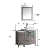 36 in. Single Sink Bathroom Vanity Combo Set in Gray - Decohub Home