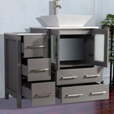 36 in. Single Sink Bathroom Vanity Combo Set in Gray - Decohub Home