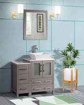 36 in. Single Sink Bathroom Vanity Combo Set in Gray - Decohub Home