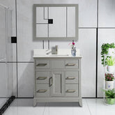 36 in. Single Sink Bathroom Vanity Set in Gray - Decohub Home
