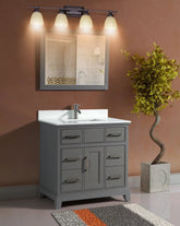 36 in. Single Sink Bathroom Vanity Set in Gray - Decohub Home
