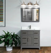 36 in. Single Sink Bathroom Vanity Set in Gray - Decohub Home