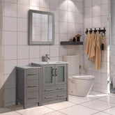 36 in. Single Sink Modern Bathroom Vanity Combo Set in Gray - Decohub Home