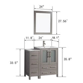 36 in. Single Sink Modern Bathroom Vanity Combo Set in Gray - Decohub Home