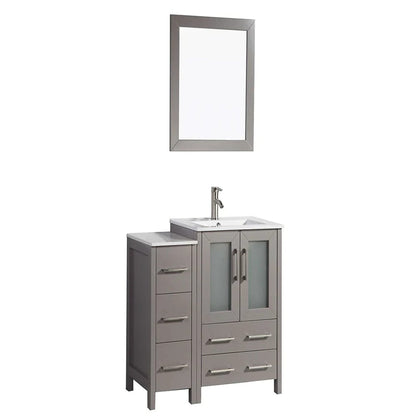 36 in. Single Sink Modern Bathroom Vanity Combo Set in Gray - Decohub Home